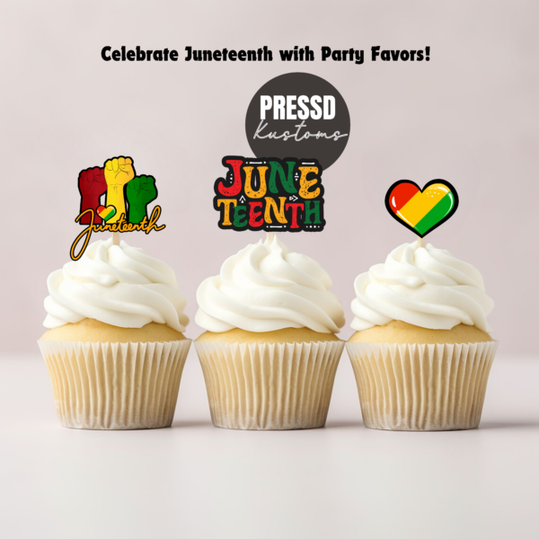 juneteenth party favor cupcake toppers